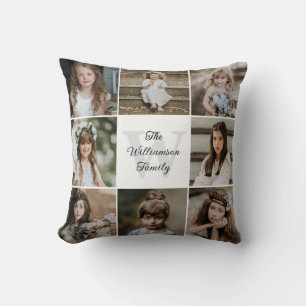 Modern Modern Family 8 Photo Collage Cushion