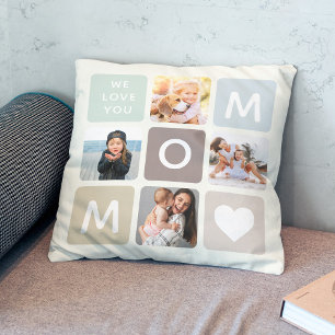 Modern MOM Photo Collage Mother's Day Cute Family Cushion