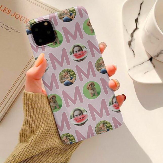 Modern Mom Photo Template Blush Pink  Case-Mate iPhone Case (Creator Uploaded)