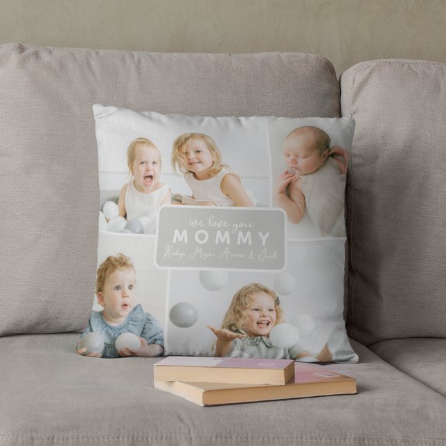 Modern Mommy 4 Photo Gray Cushion (Creator Uploaded)