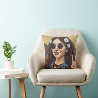 Modern Mona Lisa Painting - da Vinci Inspired Art Cushion