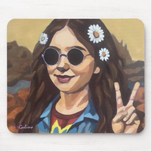 Modern Mona Lisa Painting - da Vinci Inspired Art Mouse Pad