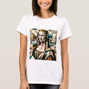 Modern Mona Lisa Stained Glass Style T-Shirt