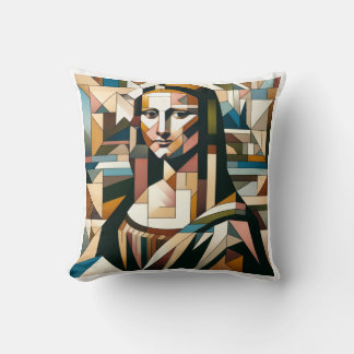 Modern Mona Lisa Stained Glass Style T-Shirt Cushion