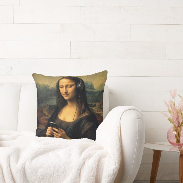 Modern Mona Lisa with Smartphone Cushion (Couch)