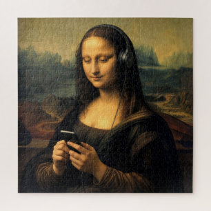 Modern Mona Lisa with Smartphone Jigsaw Puzzle