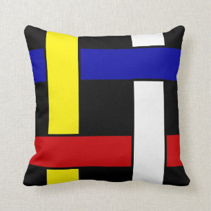 Modern Mondrian Inspired  Abstract Art Cushion