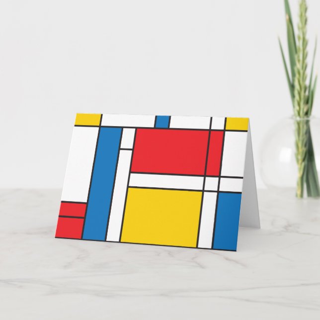 Modern Mondrian Inspired Graphic Pattern Card (Front)