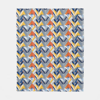 Modern Mondrian Inspired Leaf Pattern: Fine Lines Fleece Blanket