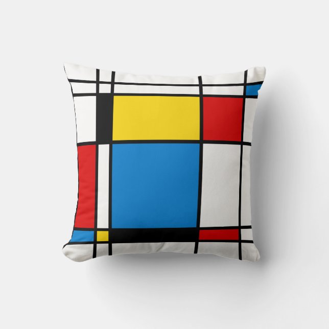 Modern Mondrian Inspired Modern Art Cushion (Front)