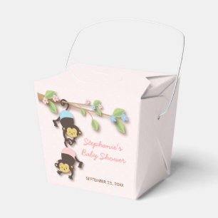 Modern Monkey Twin Girl & Boy Favour Box