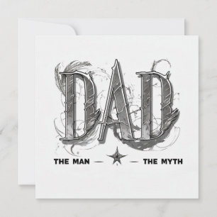 Modern Monochromatic 'DAD' Fathers Day Card