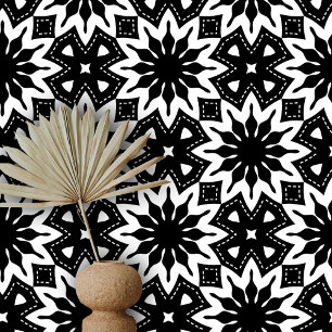 Modern Monochrome Black and White Geometric  Wallpaper