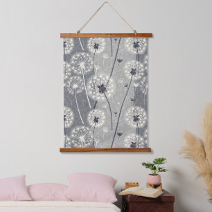 Modern Monochrome Dandelion Hanging Tapestry