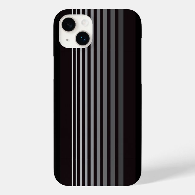 Modern Monochrome Gradient Vertical Stripes Case-Mate iPhone Case (Back)