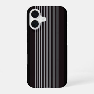 Modern Monochrome Gradient Vertical Stripes iPhone 16 Case