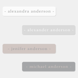 Modern Monochrome Grey Waterproof Name