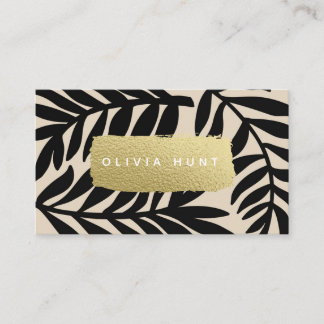 Modern Monochrome Lead Black & Gold Look Business Card