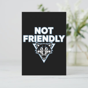 Modern Monochrome "Not Friendly" Birthday Party In Thank You Card