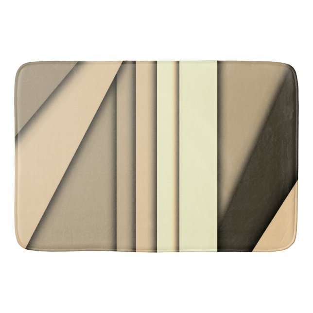 Modern Monochrome Tan Bath Mat (Front)