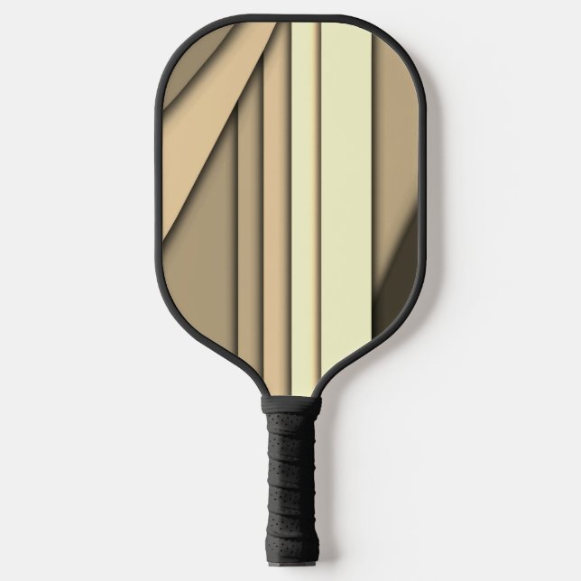 Modern Monochrome Tan Pickleball Paddle (Front)