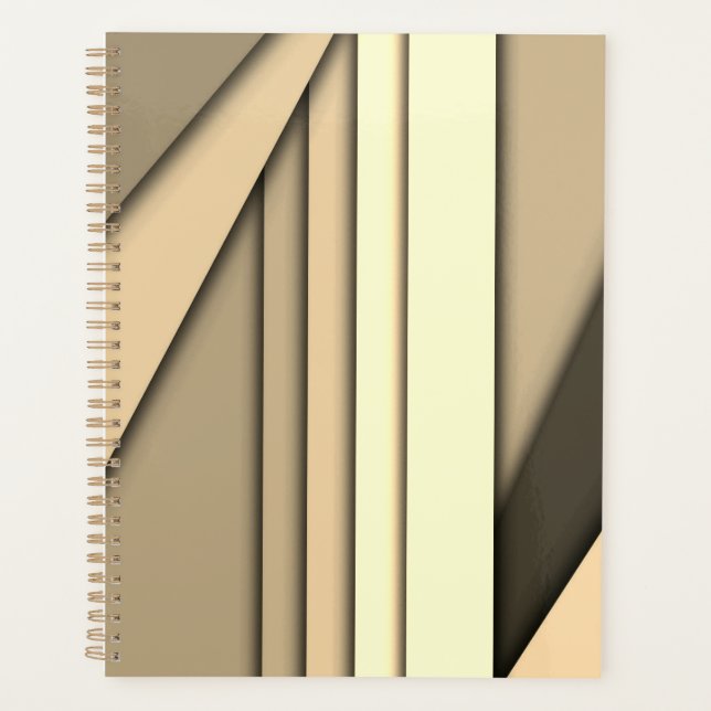 Modern Monochrome Tan Planner (Front)