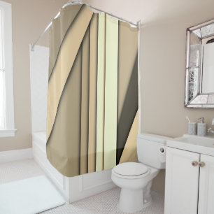 Modern Monochrome Tan Shower Curtain