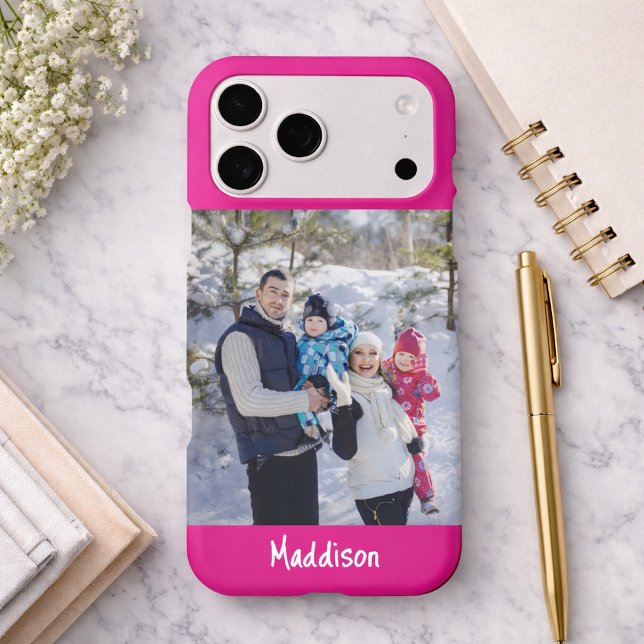 Modern Monogram 1 Photo Hot Pink (Creator Uploaded)