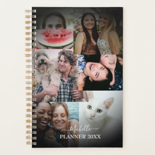 Modern Monogram 6 Photo Black Planner