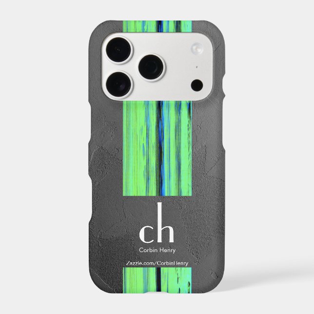 Modern Monogram Abstract Texture iPhone Case (Back)