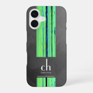 Modern Monogram Abstract Texture iPhone Case