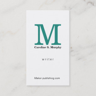 Modern Monogram (aqua green) Business Card