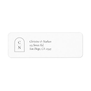 Modern Monogram Arch Return Address Label