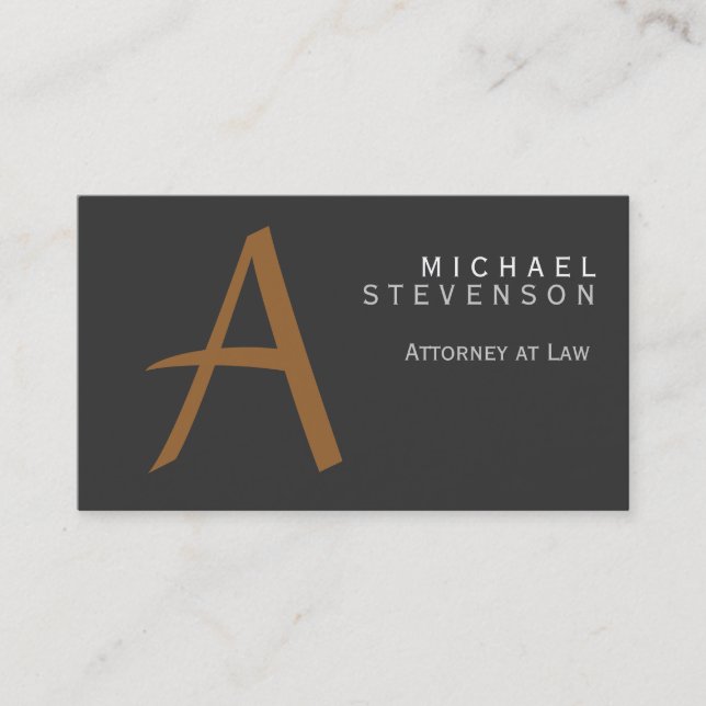 Modern Monogram Attorney at Law Business Card (Front)