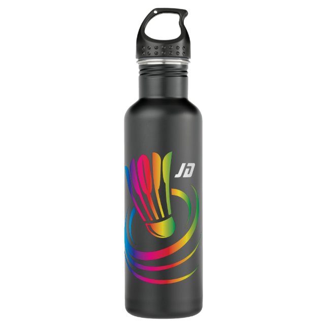 Modern Monogram Badminton Shuttlecock 710 Ml Water Bottle (Front)