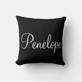 Modern Monogram Black and White Cushion