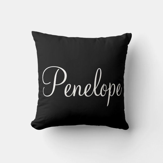 Modern Monogram Black and White Cushion (Front)