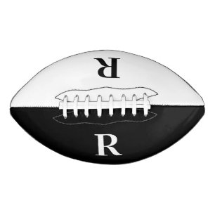Modern Monogram Black and White Football