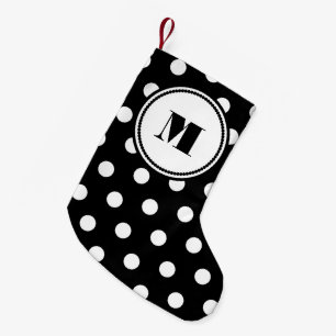 Modern Monogram Black And White Pattern Small Christmas Stocking