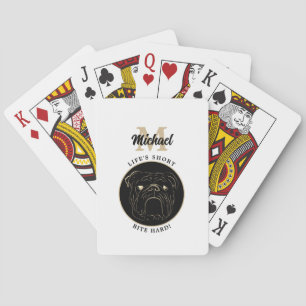 Modern Monogram Black and White Playing Cards