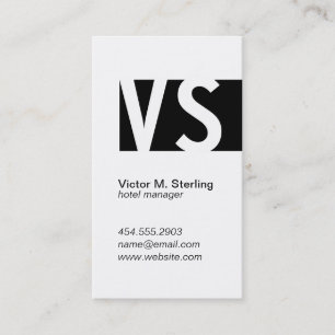 Modern Monogram (black) Business Card