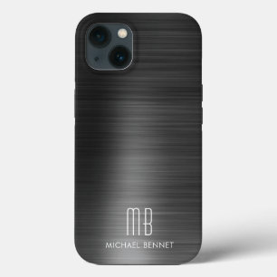 Modern Monogram Black  iPhone 13 Case