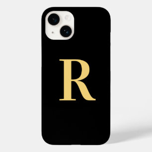 Modern Monogram Black Gold Case-Mate iPhone 14 Case