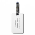 Modern Monogram Black Gold Stripe Luggage Tag