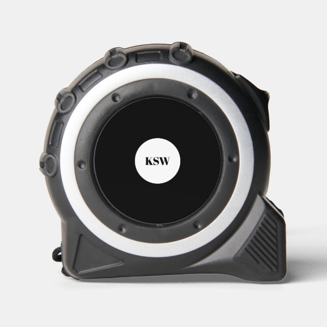 Modern monogram black white circle personalised 1 (Front)