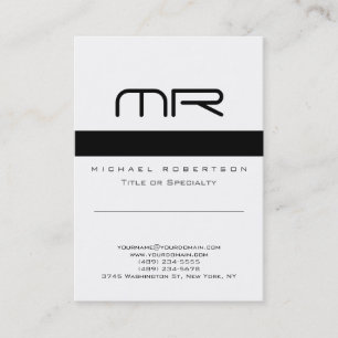 Modern Monogram Black White Clean Business Card