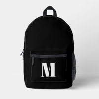 Modern monogram black white custom initial letter