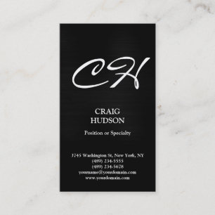 Modern Monogram Black White Grey Business Card