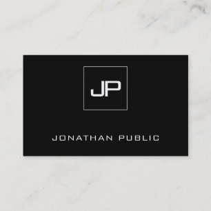 Modern Monogram Black White Letter Template Business Card