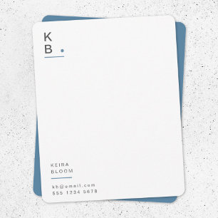Modern Monogram Blue Grey Scandinavian Card